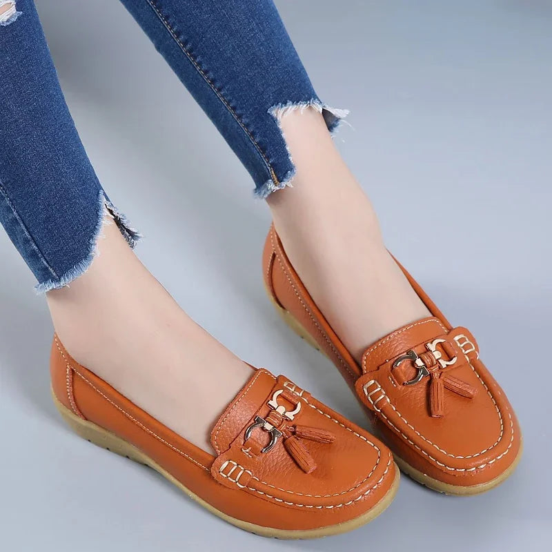 حذاء نسائي سهل الارتداء من اللوفر لباليرينا حذاء موكاسين نسائي أحذية رياضية كاجوال Zapatos Mujer أحذية مسطحة للنساء أحذية كاجوال