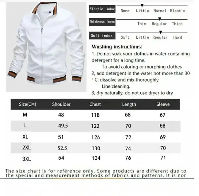 Men Windbreaker Jacket White Casual Jacket Fashion Men Outdoor Waterproof Sports Coat Spring Summer Bomber jacket Men Clothing