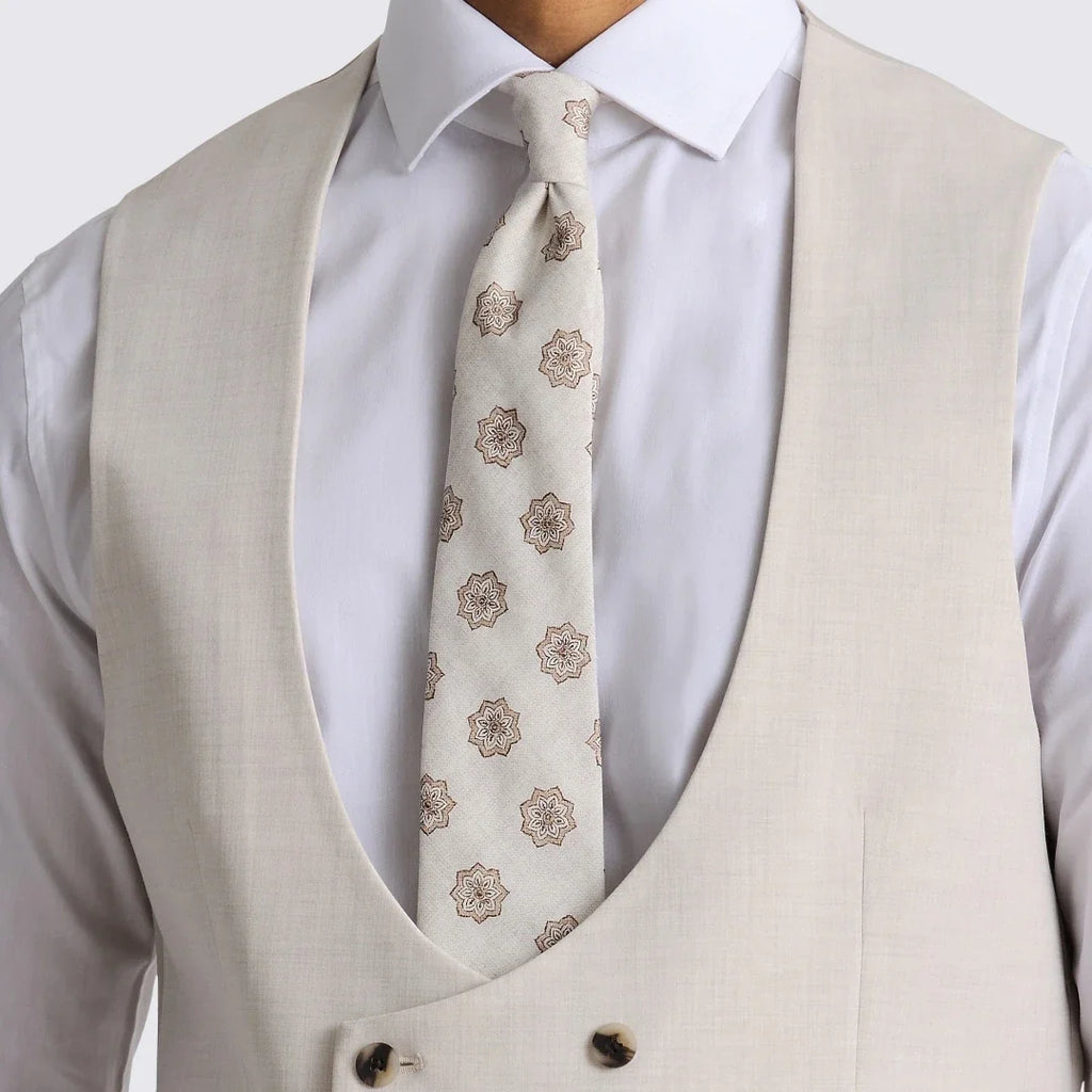 Men Vest Beige Solid Double Button V Neck Waistcoat For Wedding Party Banquet Business Work Daily Casual Men Suit Vest