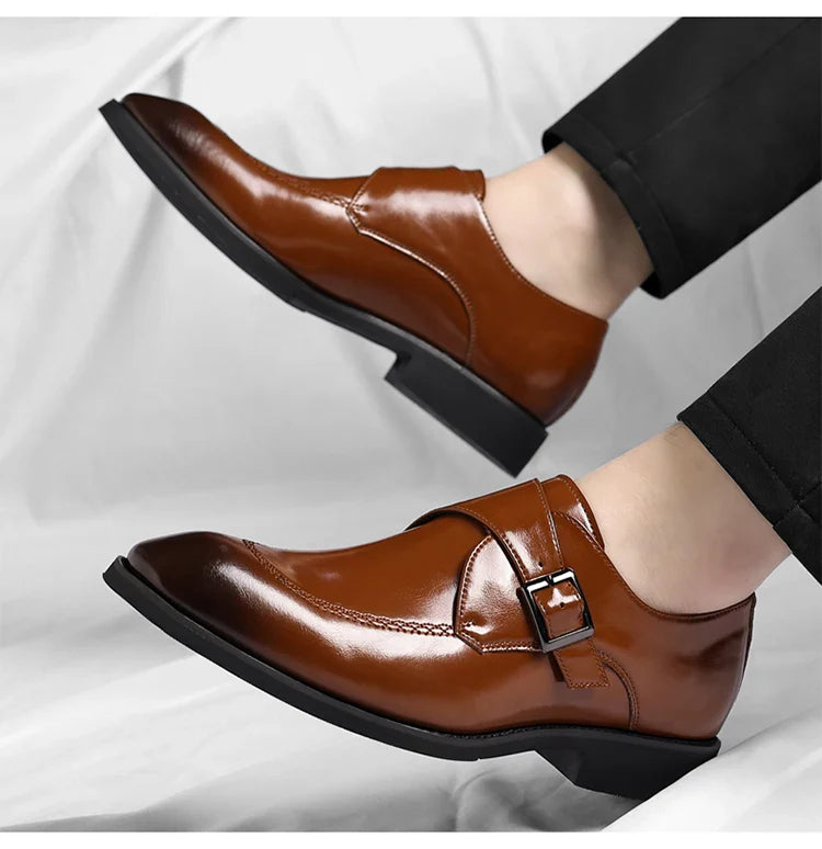 Men's Leather Shoes British Style Business Formal Derby Comfortable Fashionable Casual Footwear-SJ1112