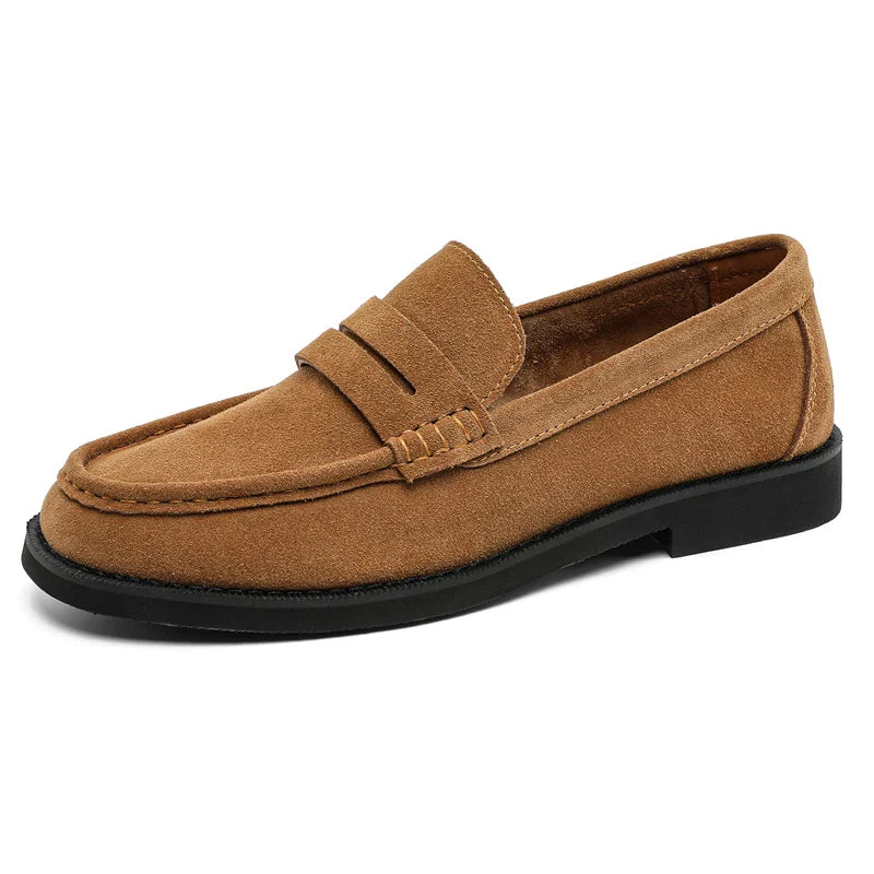 Handmade Mens Leather Loafers Non Slip Slip on Walking Flats Breathable Outdoor Casual Shoes for Man Work Office Driving Shoes