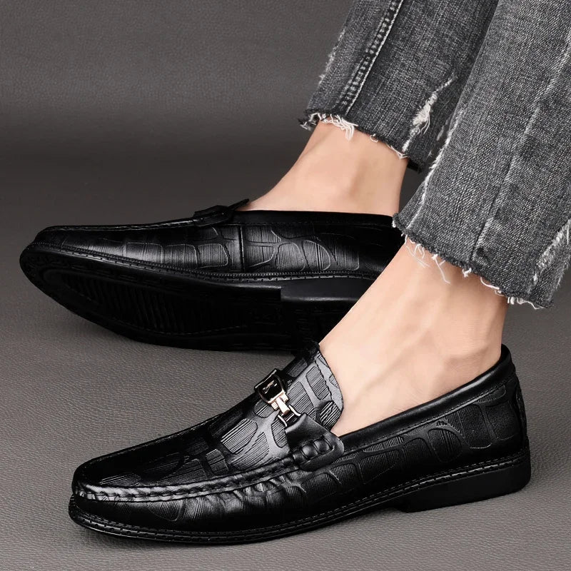 High Quality Mens Loafers Genuine Leather Men's Casual Shoes Brand Driving Shoes Male Comfortable Loafer Men All-match Moccasin