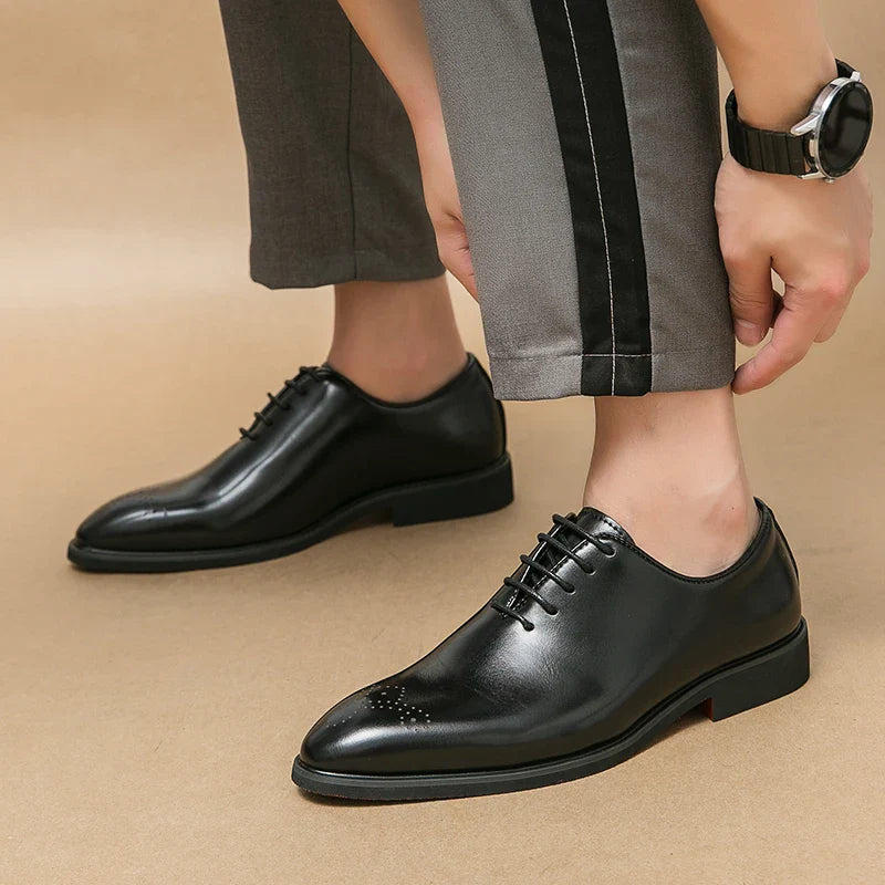 Men's Genuine Leather Dress Shoes Classic Oxford Soft Comfortable Lining Non-Slip Rubber Sole Business Office Formal Occasions