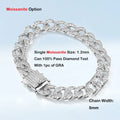 Full 1.2mm D Color Moissanite Cuban Link Bracelet For Men Women Unisex S925 Silver Pass Diamond Test 8mm Wrist Bracelets