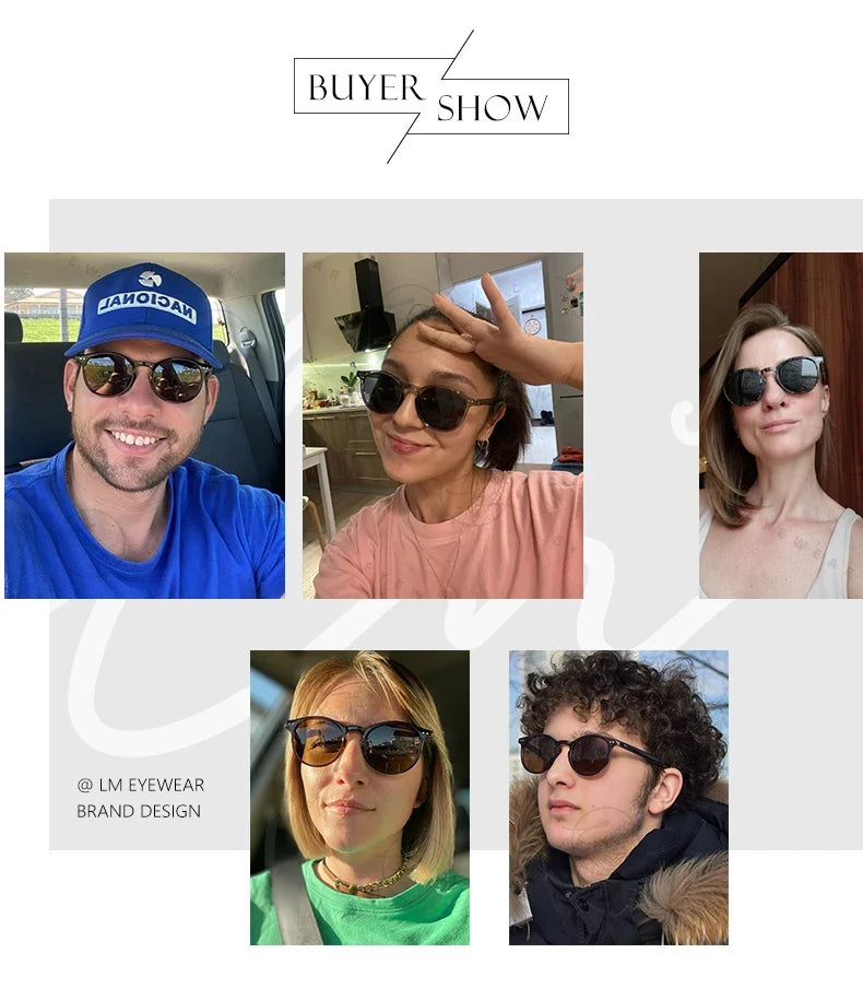 Retro Round Sunglasses Women Men Ultralight TR90 Polarized Unisex Driving Shades Vintage Sun Glasses UV400 Gafas De Sol