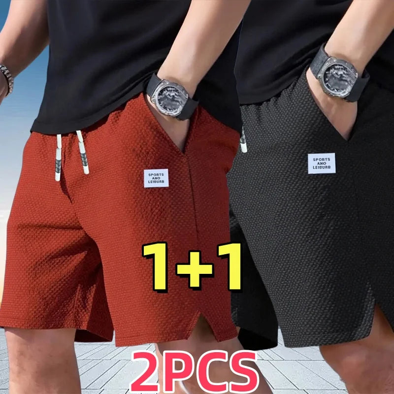 2-Pack, Men's Shorts, Men's Casual Pants, Men's Beach Shorts, Men's Sports Shorts, New Fashionable Textured Fabric, Breathable Pants, Suitable for Daily Casual Wear and Sports
