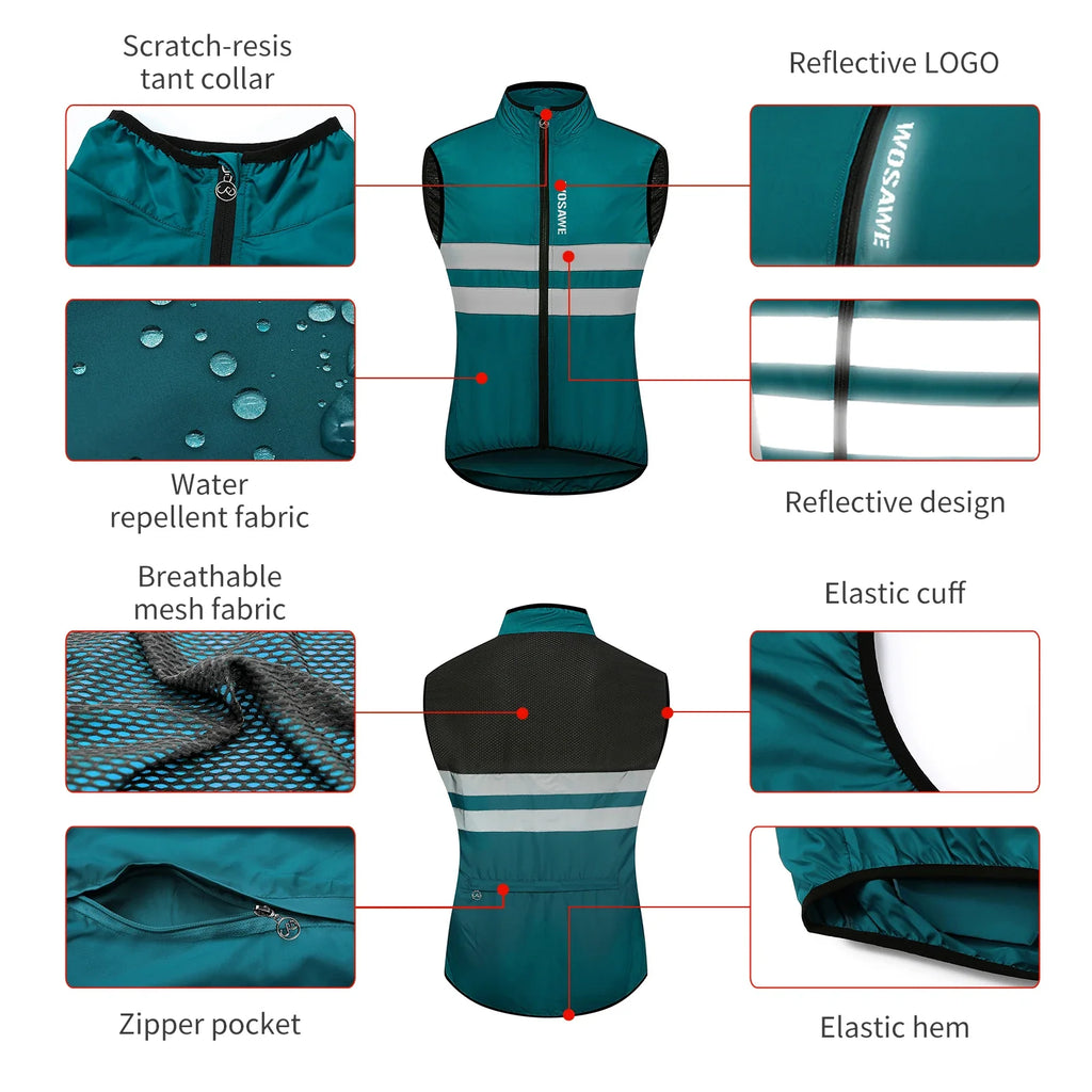 Wind Jacket Lightweight Cycling Windbreaker Windproof Bike Jacket Water Resistant Long Sleeve Jersey Wind Coat Vest