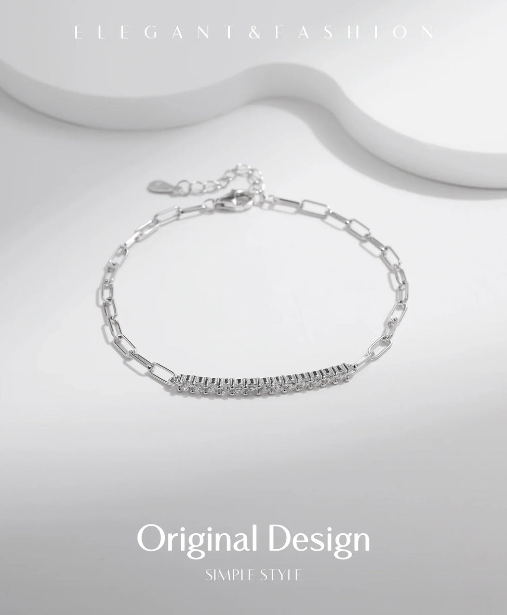 Sparkling D Color Moissanite Bracelet 925 Sterling Silver Lock Stackable Trendy Bracelets For Women Jewelry With Gift Box