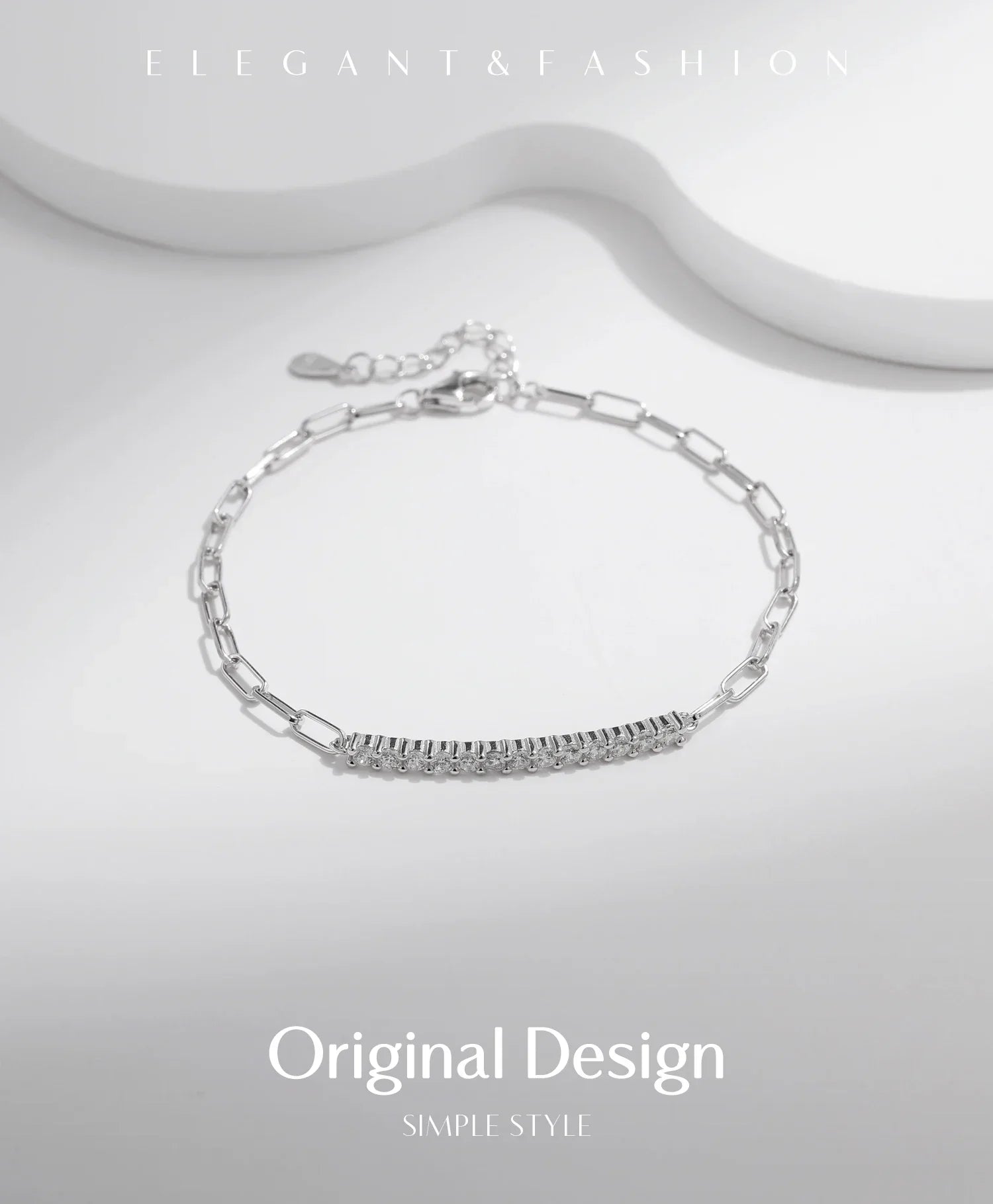 Sparkling D Color Moissanite Bracelet 925 Sterling Silver Lock Stackable Trendy Bracelets For Women Jewelry With Gift Box