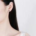 White Gold Plated 1-4ct Moissanite Earring Studs for Women 4 Claws Brilliant Halo Lab Diamond Jewelry S925 Solid Silver