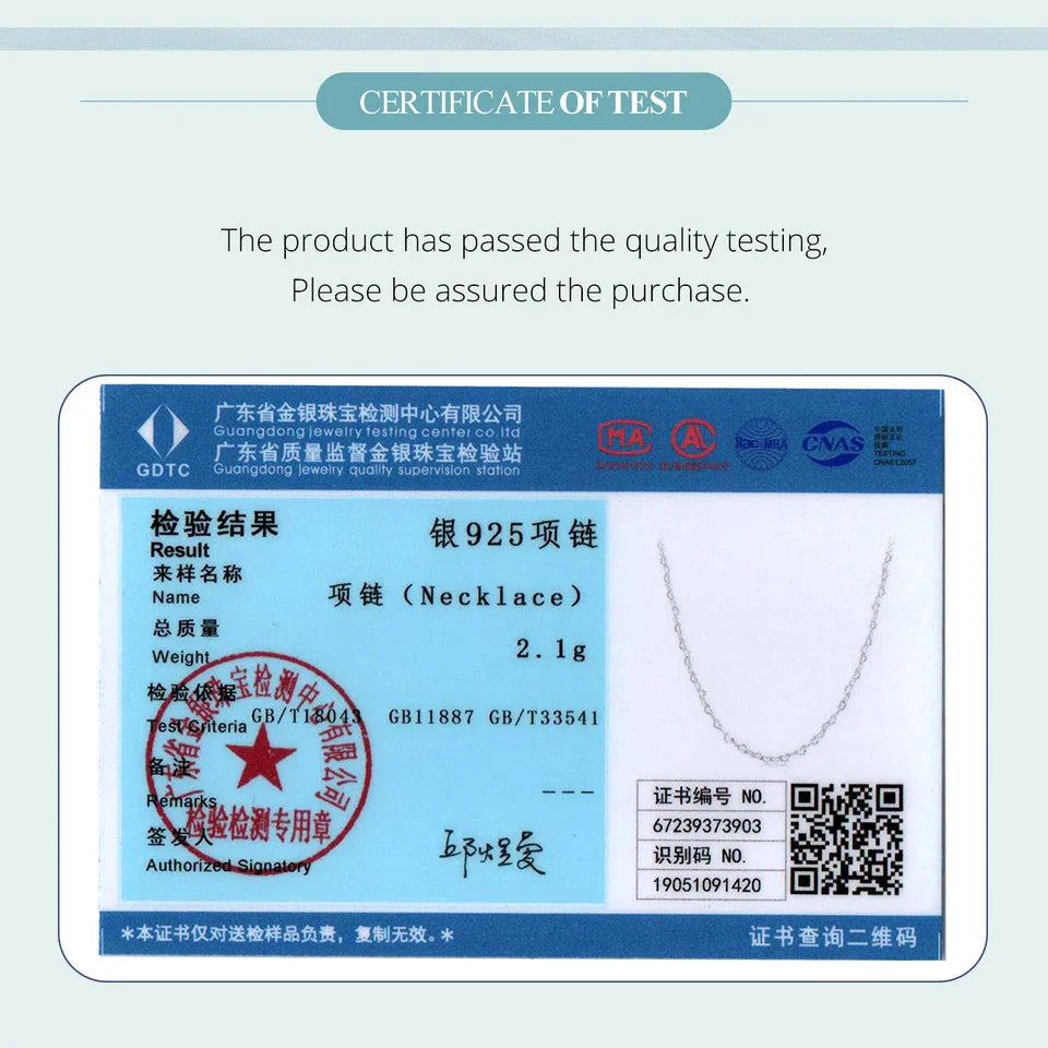 Real 925 Sterling Silver Trendy Heart-Shaped Basic Chain Link Lobster Clasp Adjustable Necklace for Women