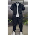 Summer Shirts+Pants Men Sets New Men Casual Print Shirt Two Piece Mens Sportswear Jogger Tracksuits Fashion Suit