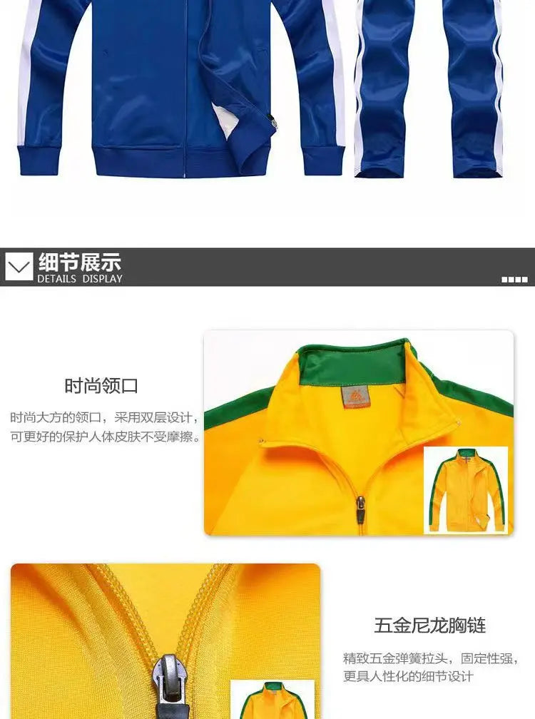 2Pcs Set Men's Sweatsuit Sportswear Tracksuit Men Jacket and Pants Sets Training Suit Autumn Winter Spring Sporting Track Suit