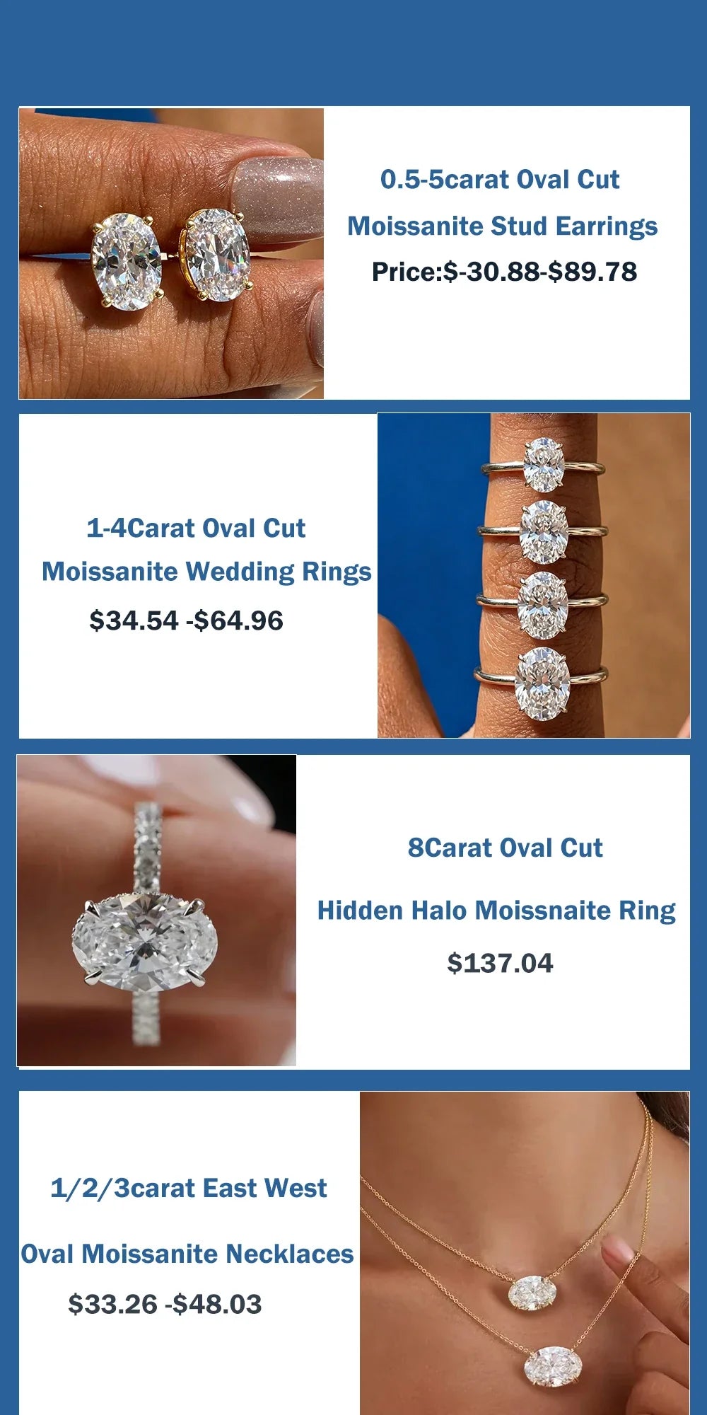 1/2/3Carat Oval Cut Solitaire Moissanite Pendant Necklace with certificate Diamond  Neckchain for women s925 silver Fine Jewelry