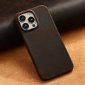 for Magsafe Case for iPhone 15 16 17 Pro Max Air Retro Luxury Full Grain Cowhide Genuine Oiled PULL-UP Leather Magnetic Cover