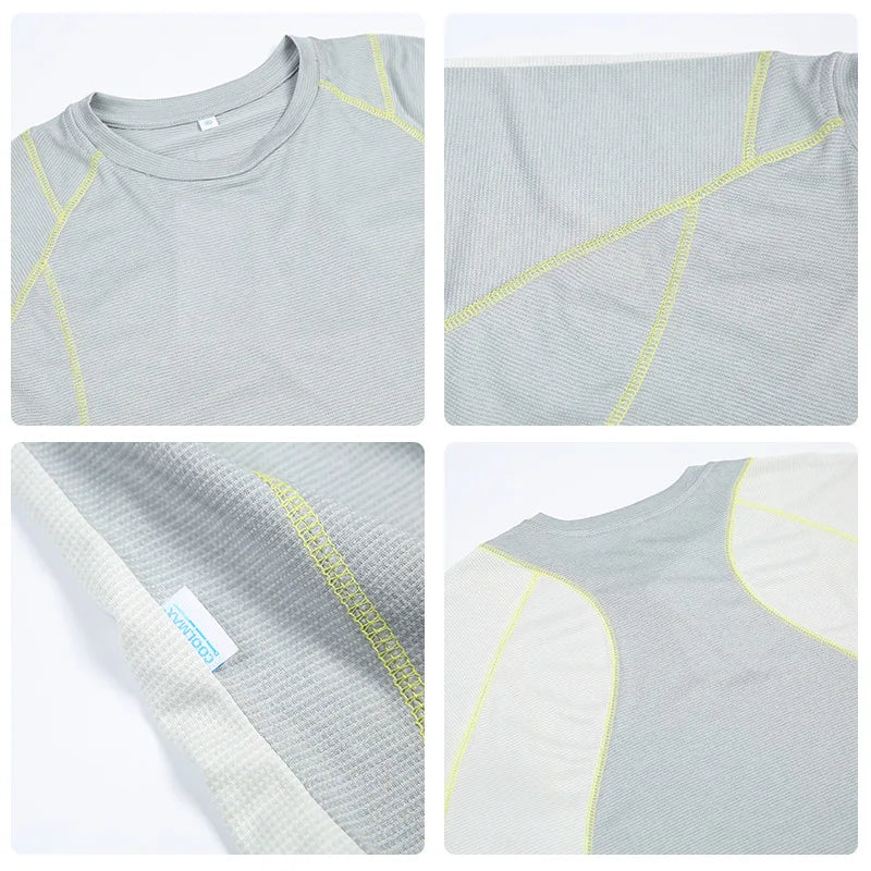 Unisex Sport  Long-Sleeved T-Shirt with Moisture-Wicking, Quick-Drying & Contrast Shoulder Design