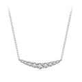 Moissanite Smile Necklace, Round Brilliant Cutting Lab Grown Diamond Gold Plated 43cm 925 Sterling Silver Necklaces