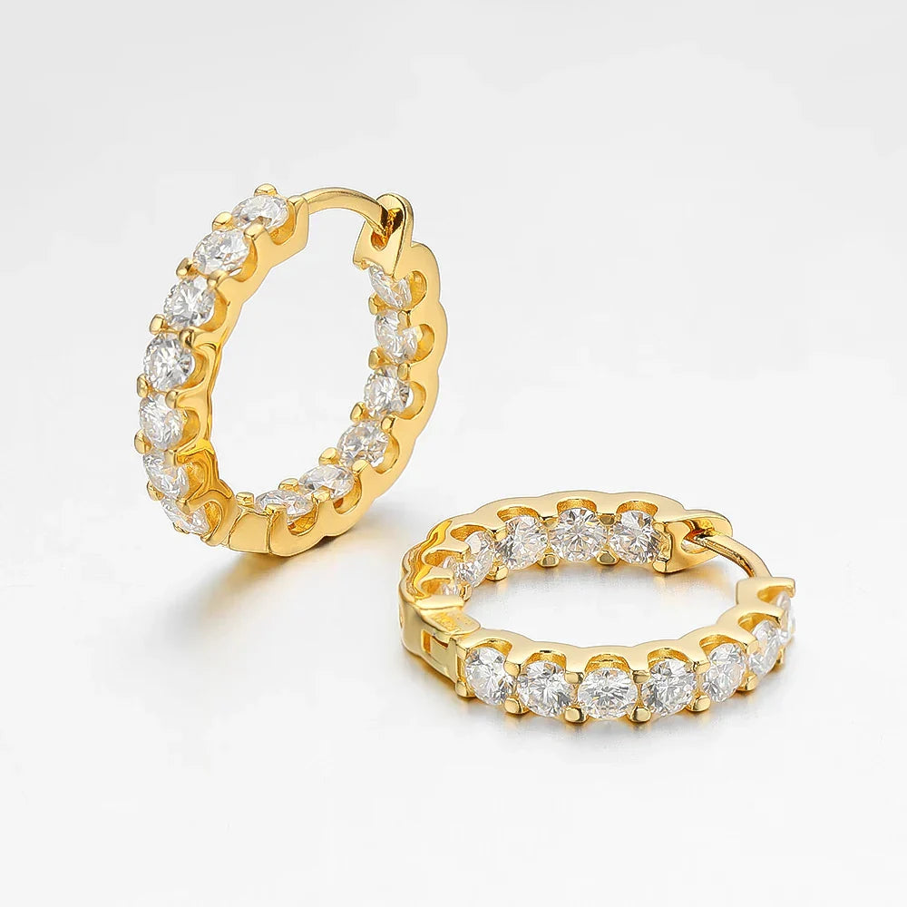 Luxury Moissanite Hoop Earrings 2.6 Carat D Color S925 Sterling Silver Earring For Women Party Fine Jewelry Christmas Gift