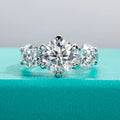5ct D Color Moissanite Three Stone Engagement Silver Ring 18k Gold Plated Promise Wedding Ring With Cer Jewelry