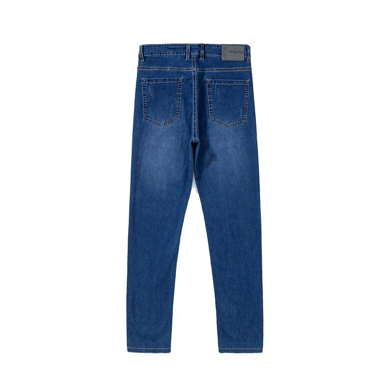 Summer Thin Mens Clothing Cowboys Slim Straight Jeans Men Denim Pants Casual Regular Fitness Men's Trousers Light Blue 2026 Y2K