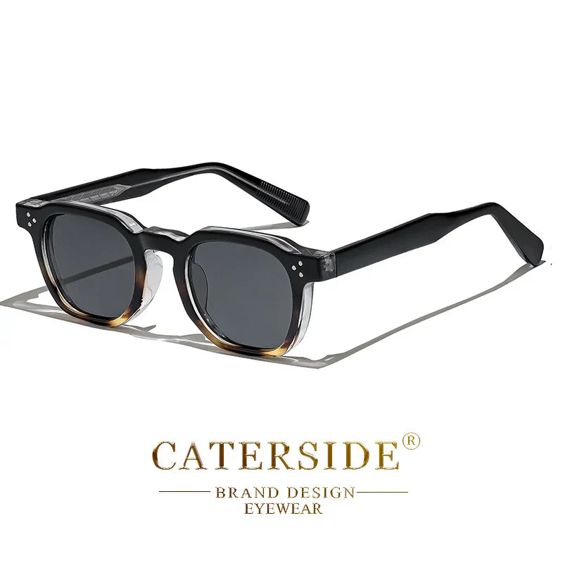 نظارات CATERSIDE الشمسية الجديدة ريترو بانك للرجال بتصميم مربع شخصي نظارات نسائية عصرية للحفلات هدية مهرجان قطعتين