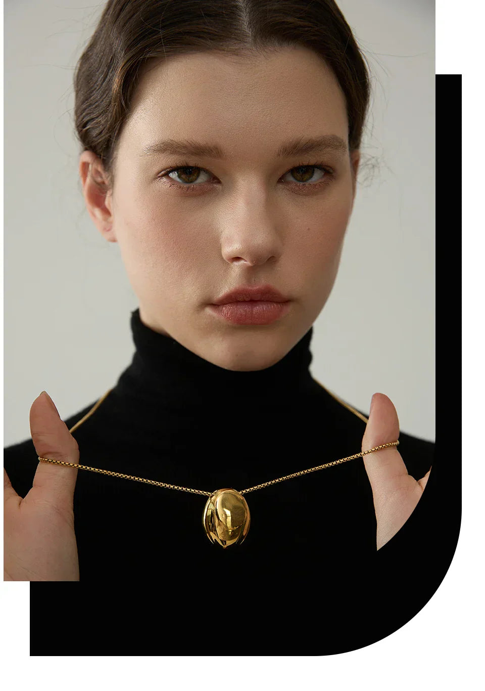 Yhpup 70cm Minimalist Long Unisex Sweater Chain Jewelry 316l Stainless Steel Oval Pendant Necklace for Men Women Waterproof