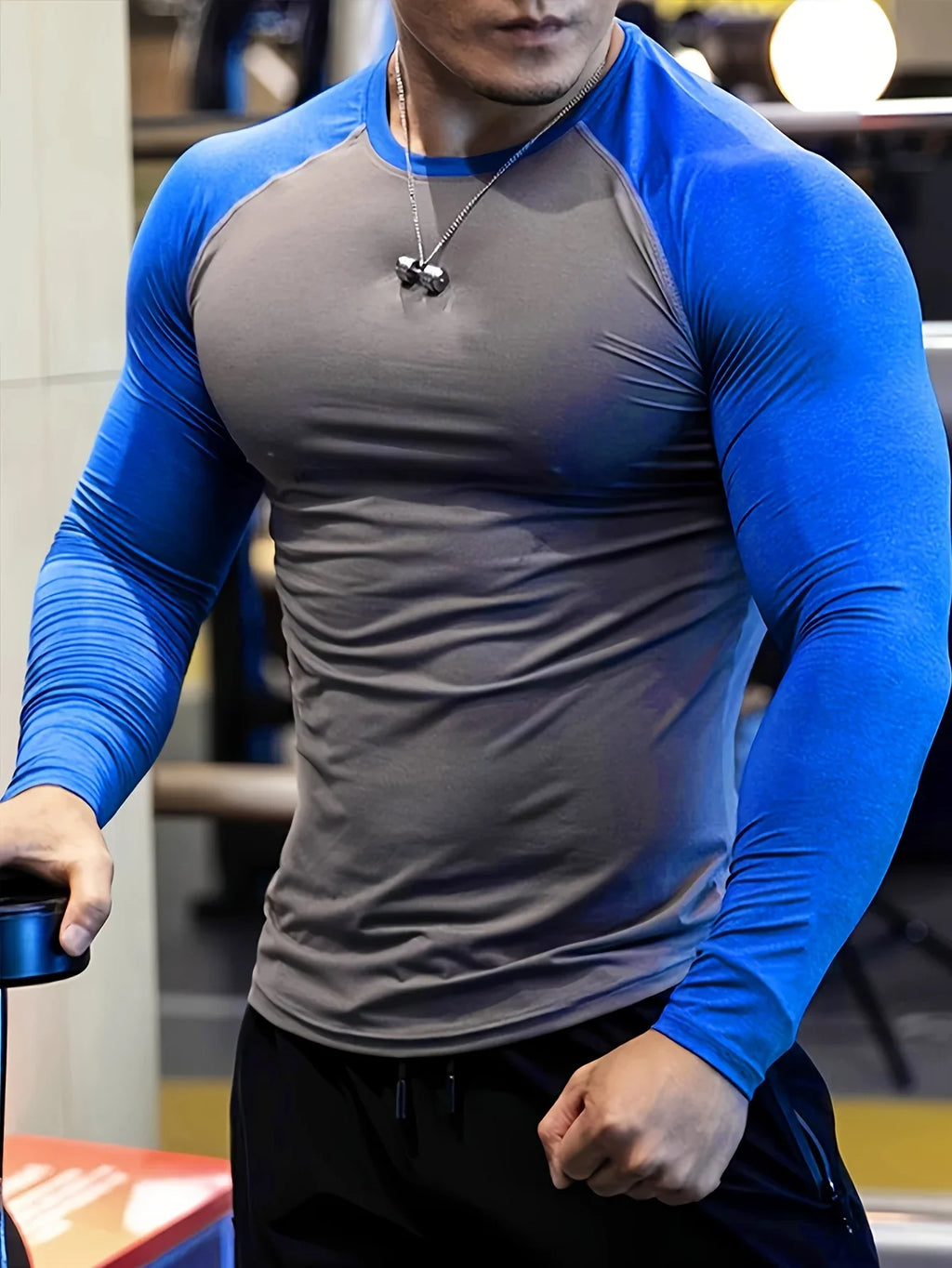 3-piece men's compression training suit, men's sun protection quick drying fitness suit, quick drying football basketball tight