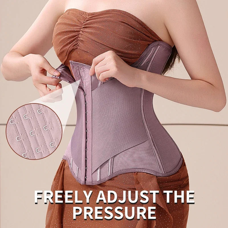 MiiOW U-shaped Waist Trainer Corset Women Buttoned Shapers Breast Lifted Waist Trainer Steel Bone Slimming Womens Body Shapewear