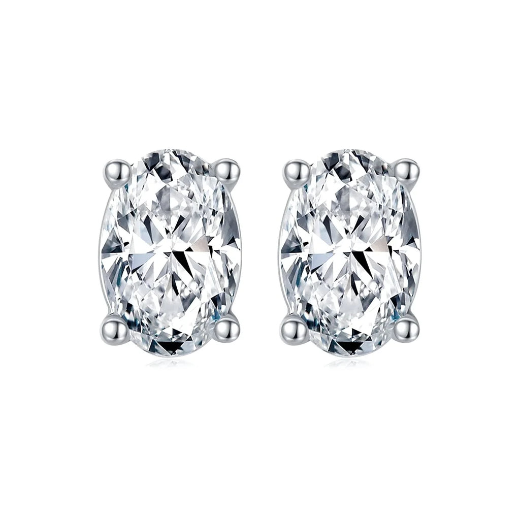 1-4carat Oval Cut Moissanite Chain Earrings for Women Solitaire Diamond Stud/Drop Earring 925 Silver Jewelry with Certificate