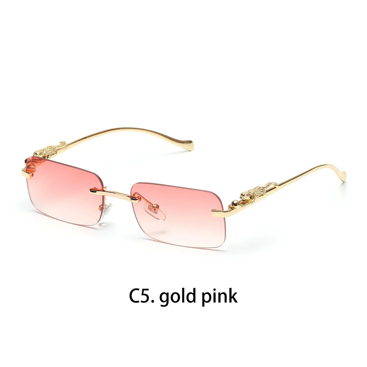 rimless sunglasses UV400 fashion square metal glasses for men women designer man's brand sun glasses shades for outdoor