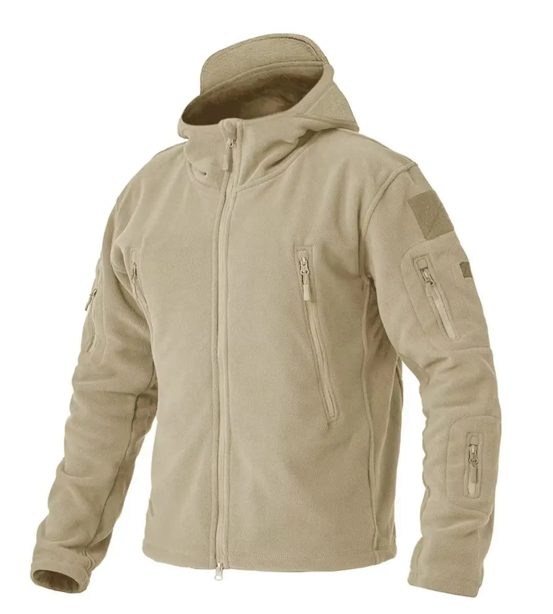 TACVASEN Winter Hooded Coats Mens Fleece Jackets Full Zip Up Multi-Pockets Fishing Hiking Climbing Outerwear Causal Parka Tops