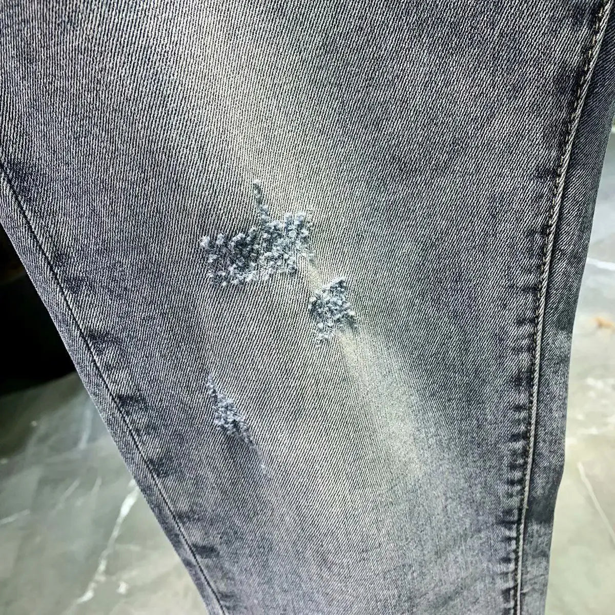 High-end 2023 Harajuku Designer Clothes Denim New Trousers Kpop Stretch Trendy Korean-style with Our Luxury Men's Casual Jeans