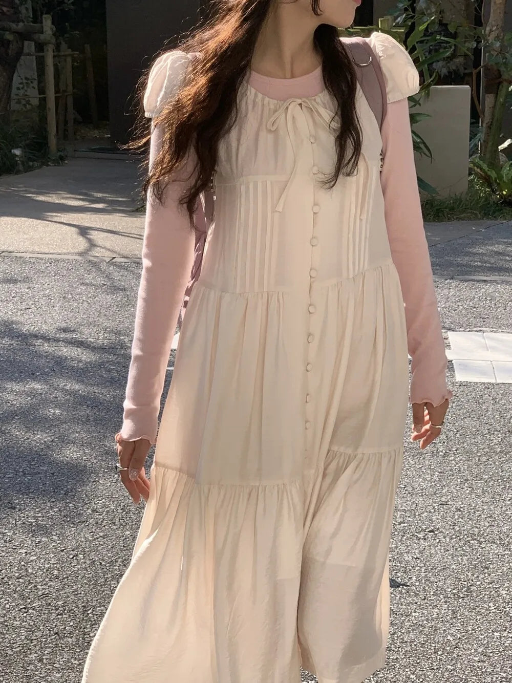 Spring 2025 Chic A-Line Dr Korean Sle Long Svel Women's Faionable Gown Ele Personali Commute Suitable Dr