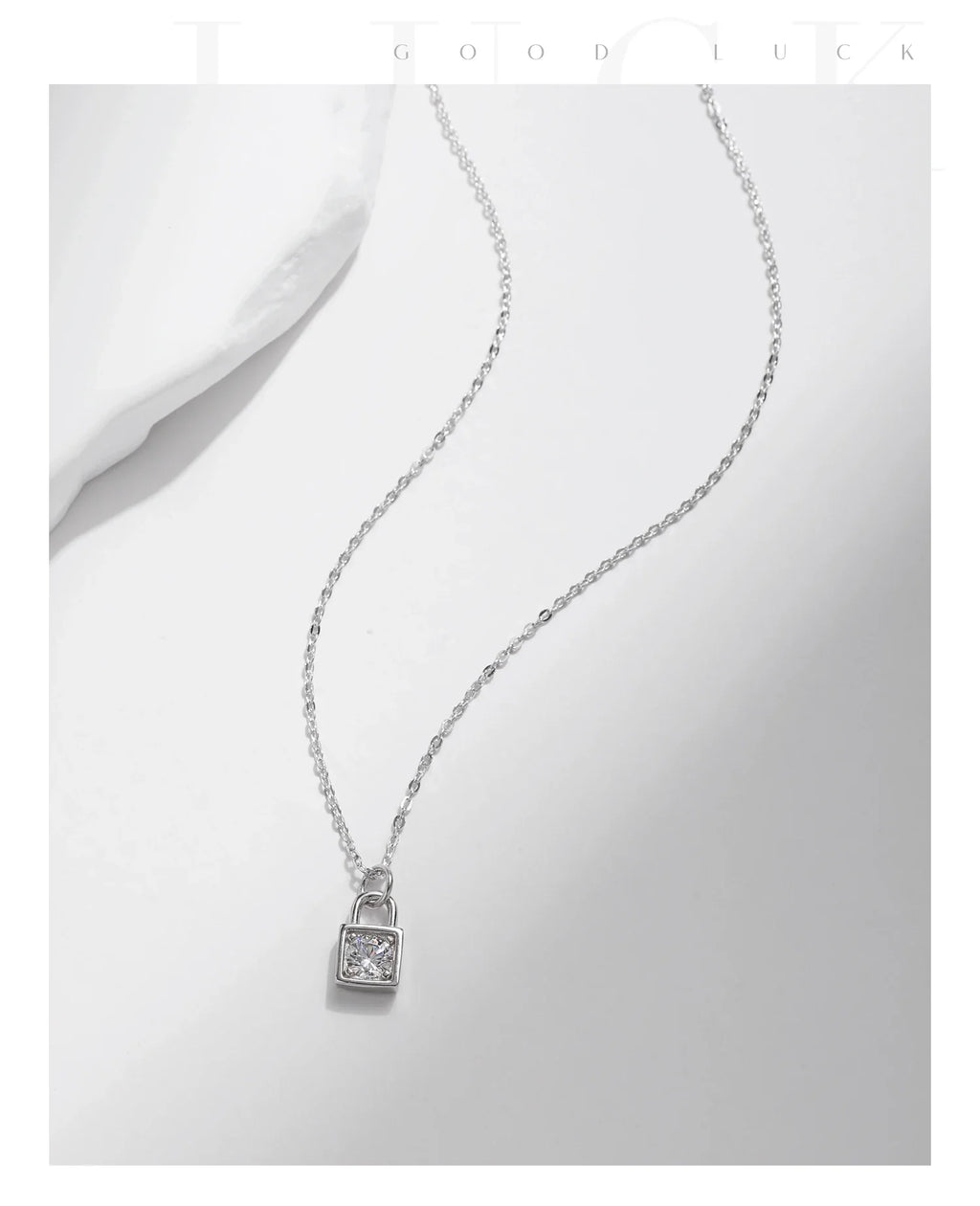 0.5 Carat D Color Moissanite Lock Pendant Necklace For Women 925 Sterling Silver Party Stackable Fine Jewelry With Boxes