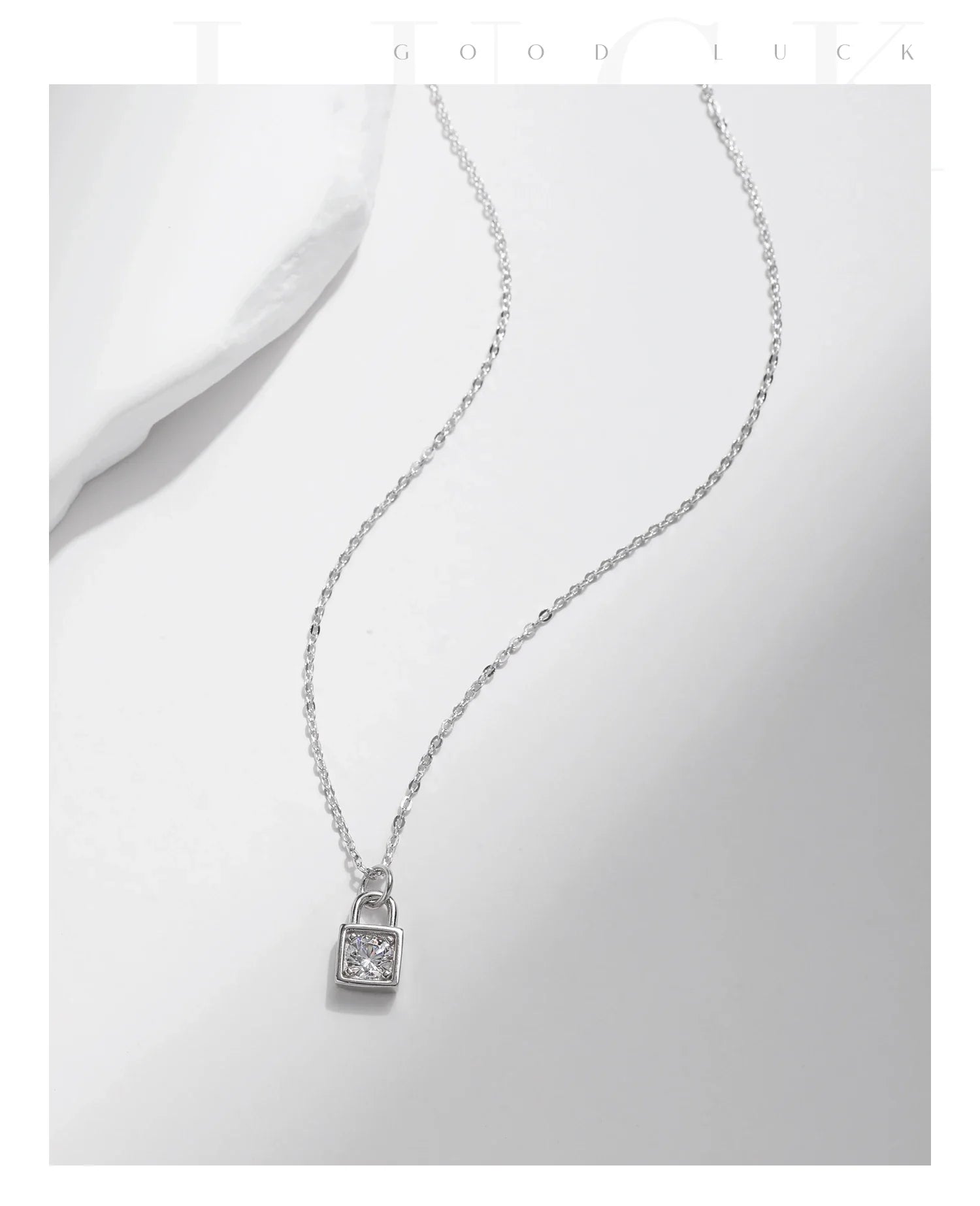0.5 Carat D Color Moissanite Lock Pendant Necklace For Women 925 Sterling Silver Party Stackable Fine Jewelry With Boxes
