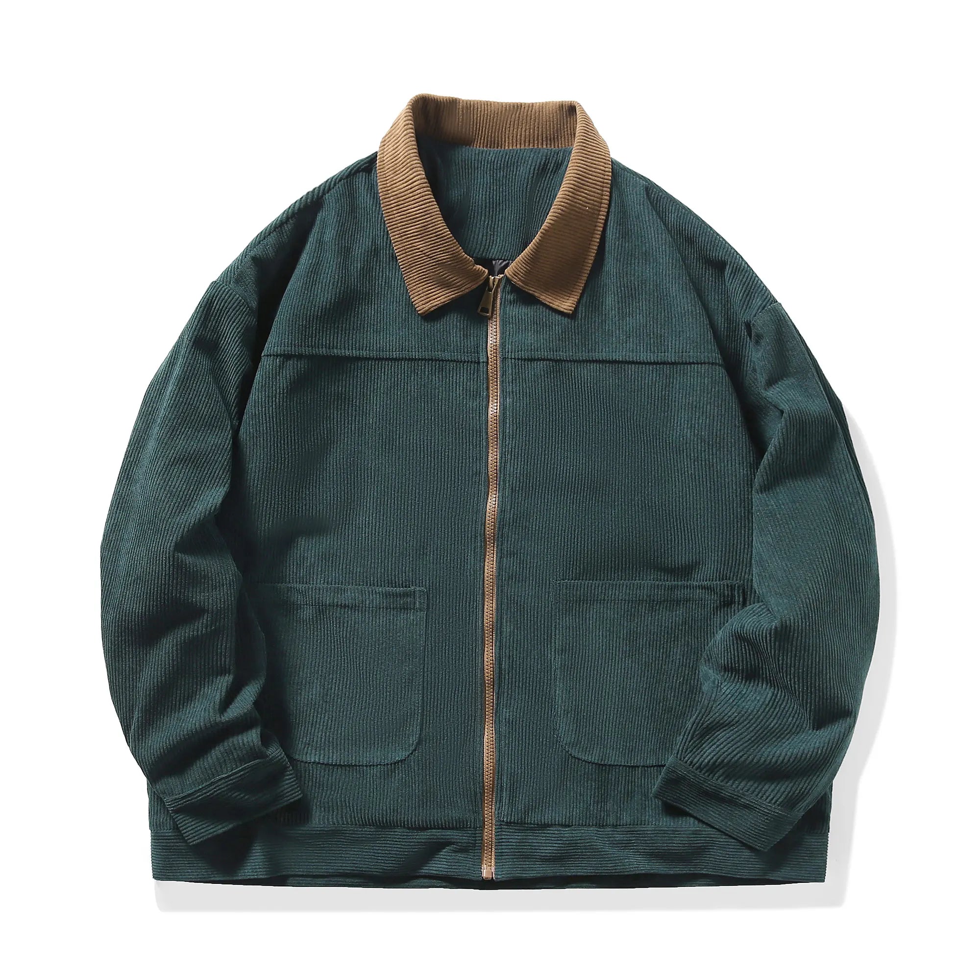 2026 Autumn Corduroy Cargo Jacket For Men Windbreakers Zipper Coats Loose Cargo Outwear Casual Jacket Mens Clothes