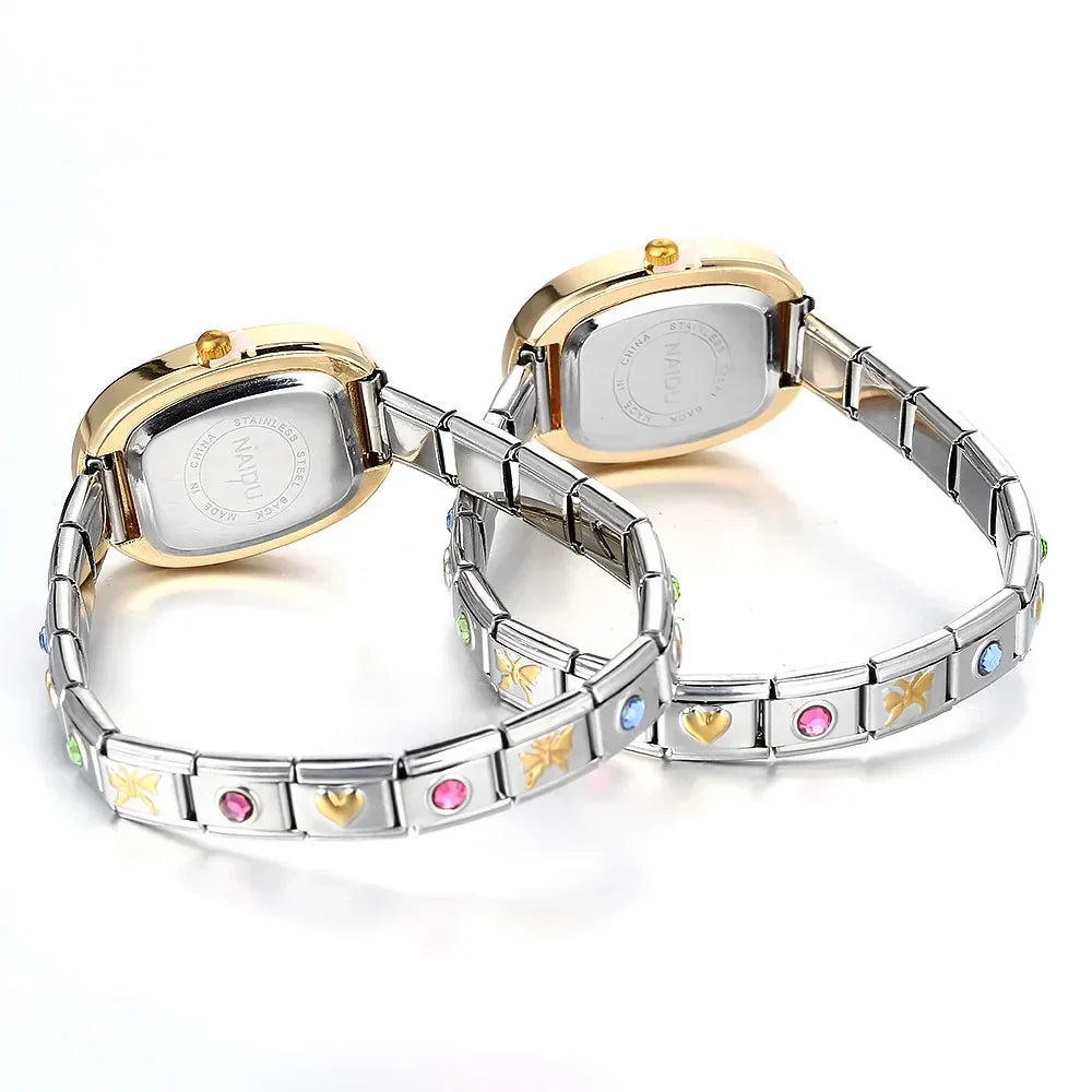 Fashion New Niche Watch Female Style Female Student Ellipse Quartz Watch Stainless Steel Strap Width 9mm Everyday Gifts