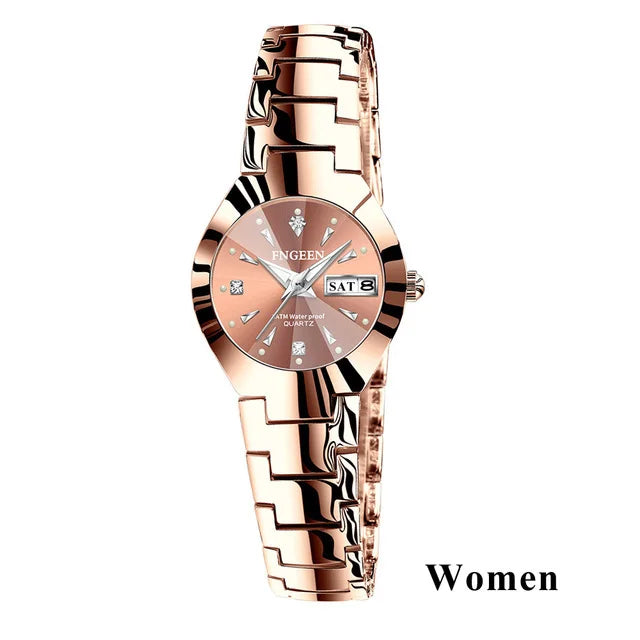 Relogio Feminino Couple Watch Men Quartz watch for Lovers Luxury Womens wristwatch Stainless Steel Waterproof