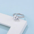 5 Carat Moissanite Wedding Rings For Women 925 Sterling Silver Eternity with White Gold Plated Band Engagement Jewelry