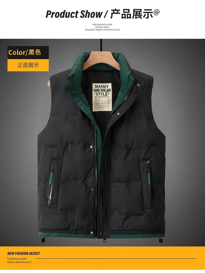 Winter Fashion Casual Men Down Vests Comfortable Warm White Duck Down Waistcoat Trend All-match Sleeveless Jacket High Quality