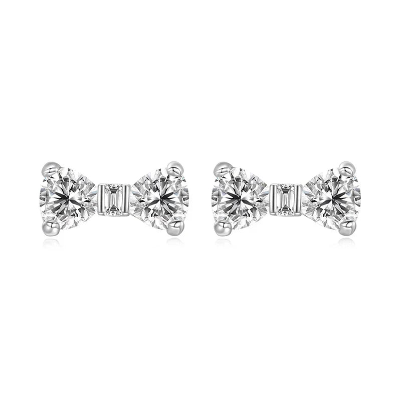 925 Sterling Silver Animals Cute Paws Rainbow Stud Earrings For Women Heart Oval Flower Zircon Crab Ear Studs Jewelry Gift