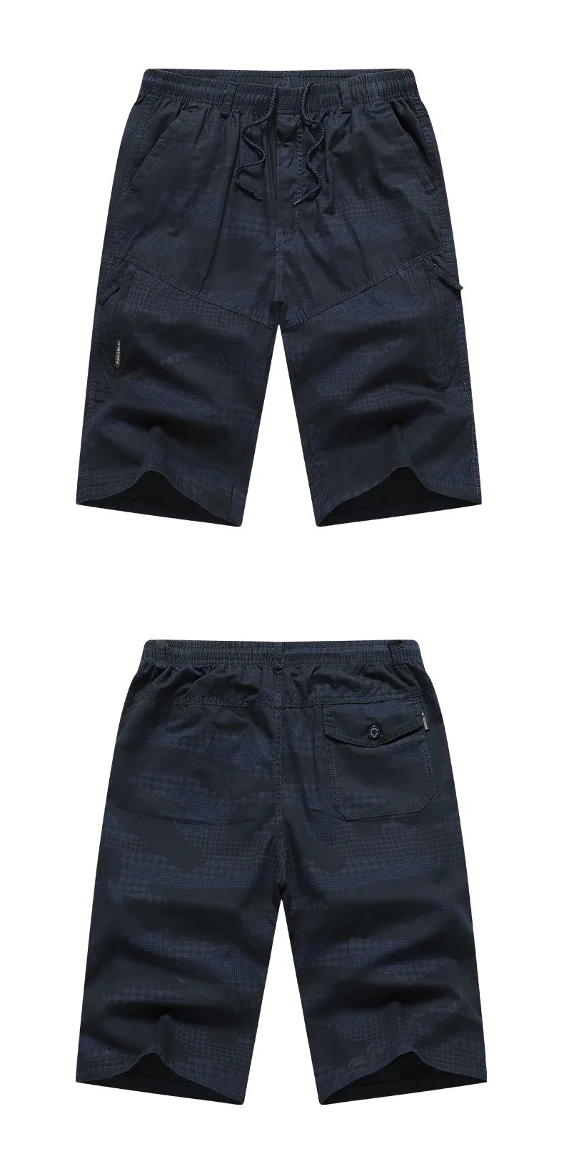 Men's Knee Length Casual Shorts Zipper Pocket Fashion Loose Straight Cotton Comfortable Beach Running Short Pants