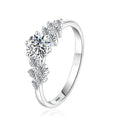 0.5ct 5mm Moissanite Ring for Women 925 Sterling Silver with White Gold Plated Lab Diamond Wedding Gemstone Bride Rings