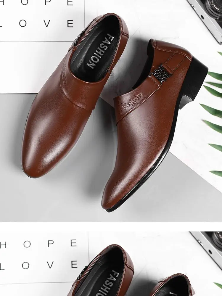Leather Casual Pointed Toe Business Social Shoe for Men Elegant and Classic High Quality Fashion Dress Shoes Man Low Price Suit
