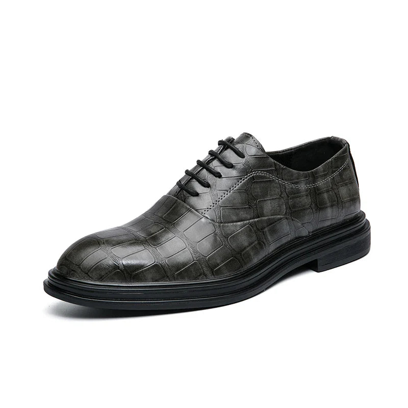 Men's Pointed Oxford Dress Shoes Leather Casual Office Wedding Shoes Gentleman Luxury High Quality 2026 Fashion