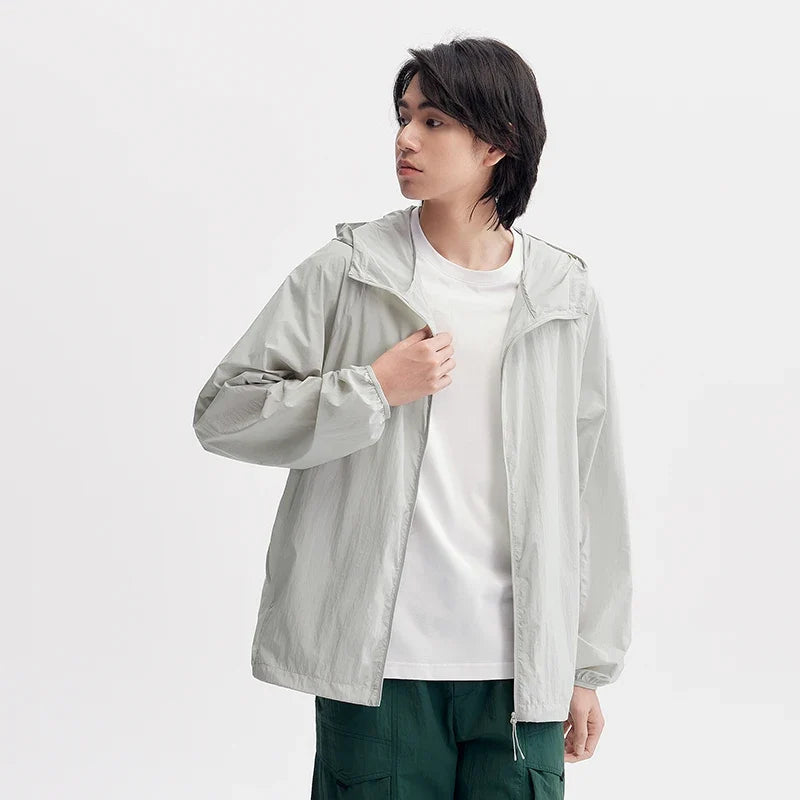 Jacket Men 2024 Summer New Coat Simple Solid Color Hooded Couple Wear Rotator Sleeve Light Sun Protective Clothing