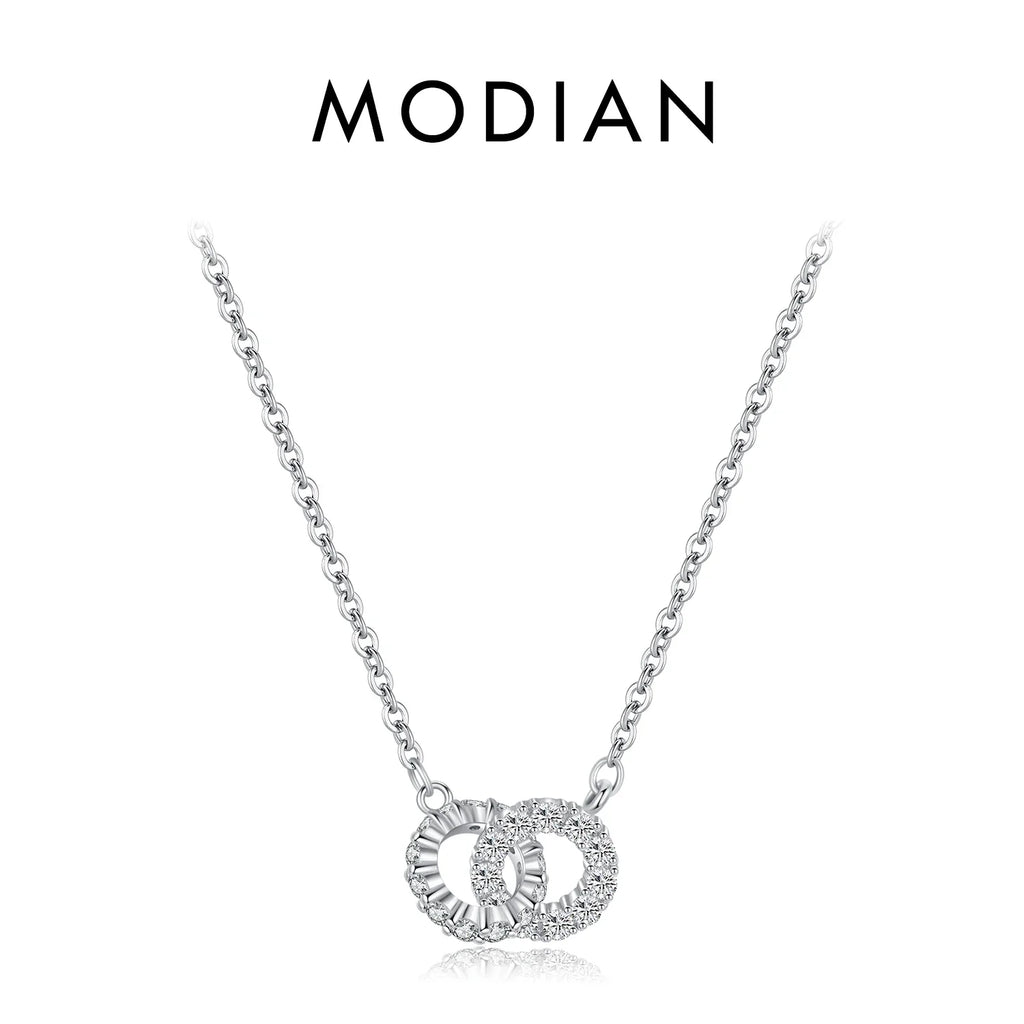 925 Sterling Silver Sparkling Circle Lock Fashion Pendant Necklaces Basic Daily Trendy Jewelry For Women Christmas Gifts
