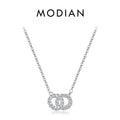 925 Sterling Silver Sparkling Circle Lock Fashion Pendant Necklaces Basic Daily Trendy Jewelry For Women Christmas Gifts