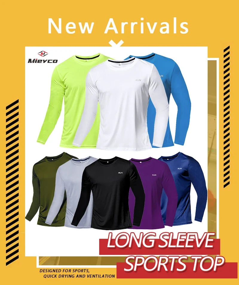 Men’s UPF 50+ Performance Long Sleeve T-Shirt UV Sun Protection Fishing Hiking Sports Shirts  Breathable Running Soccer Shirts