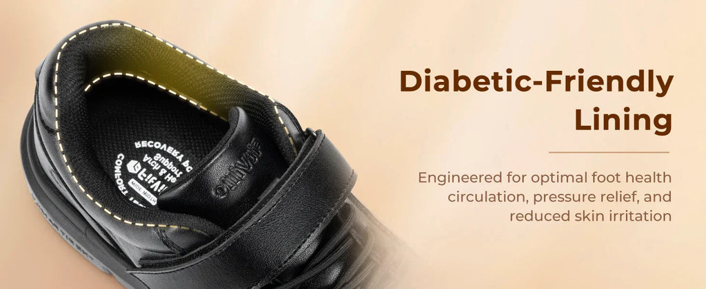 Men Wide Walking Shoes Casual Comfortable Oxford Shoe Lightweight Arch Support Non-Slip Leather Business Sneakers